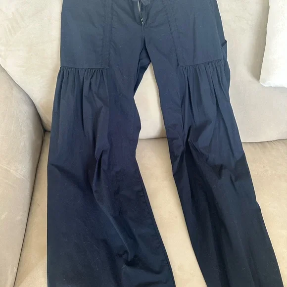 XCVI Navy Blue gathered and flared Pants - Picture 9 of 12